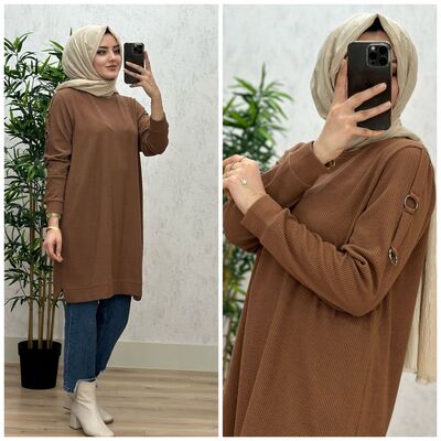 8460 ECE TUNİK K40 ACIK KAHVE