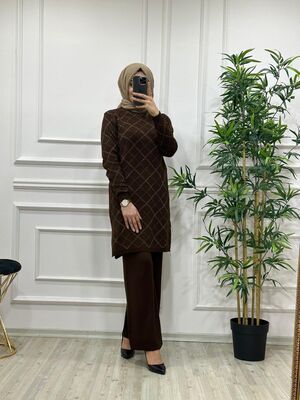 9090 AHSEN TRİKO TAKIM K40 ACI KAHVE
