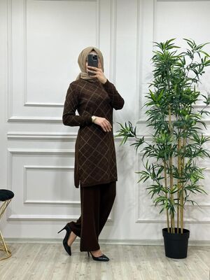 9090 AHSEN TRİKO TAKIM K40 ACI KAHVE