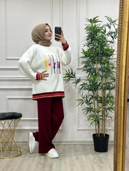 9120 DEMET TRİKO TAKIM K35 BEYAZ - Thumbnail
