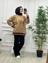AZZE BUTİK - 9120 DEMET TRİKO TAKIM K50 VİZON