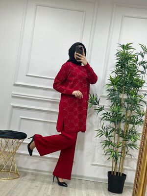9140 SANEM TRİKO TAKIM K40 KIRMIZI